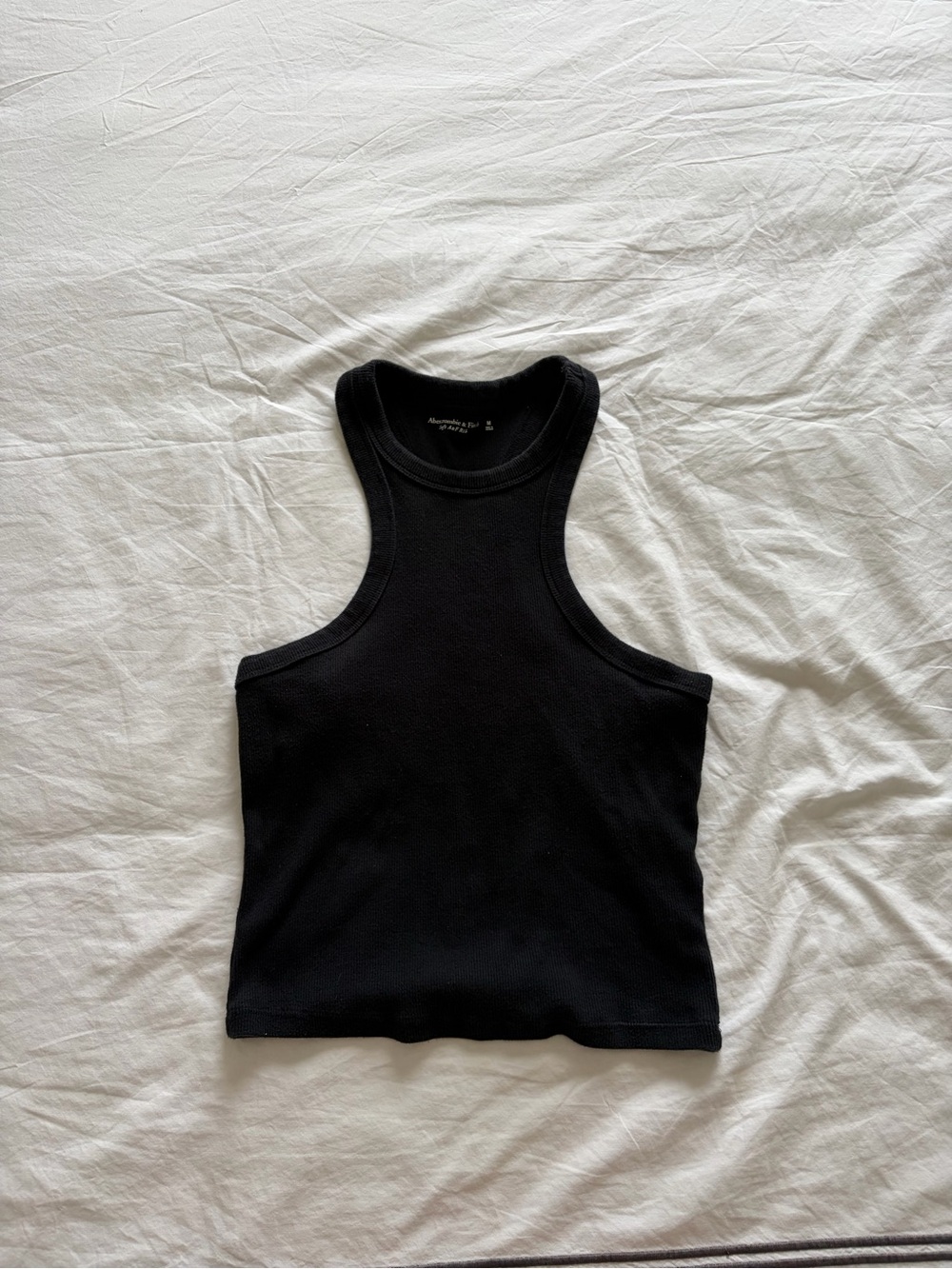 Abercrombie & Fitch Black Ribbed High-Neck Tank